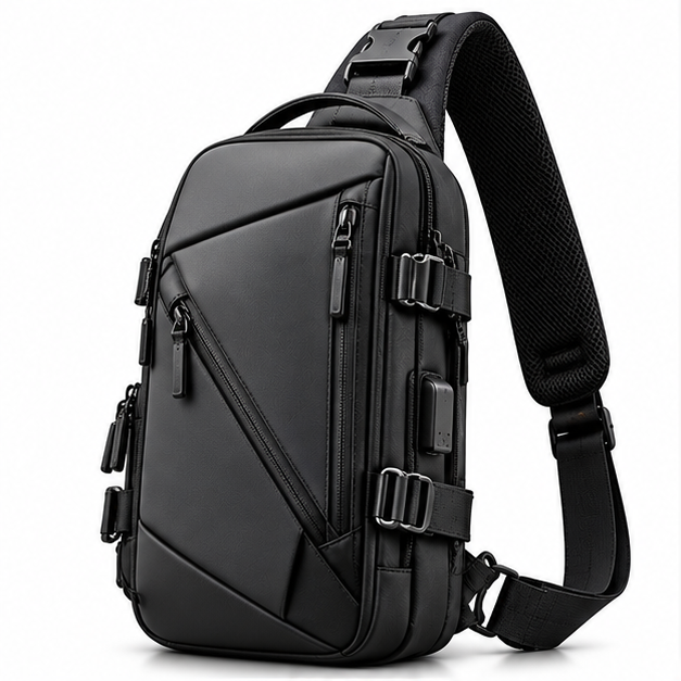 Men's Angular Everyday Crossbody Sling Bag
