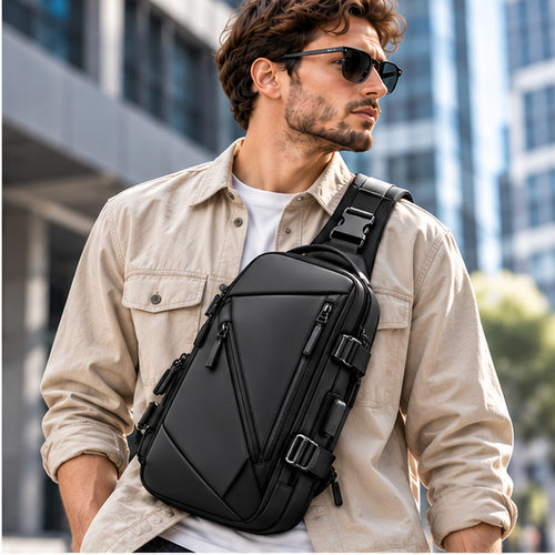 Men's Angular Everyday Crossbody Sling Bag