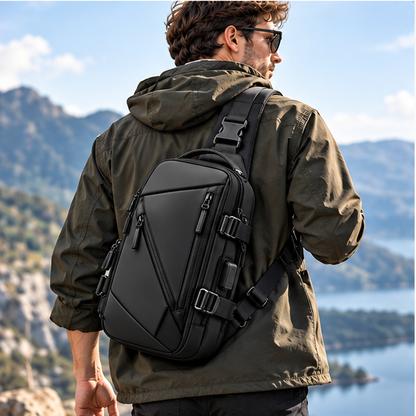Men's Angular Everyday Crossbody Sling Bag