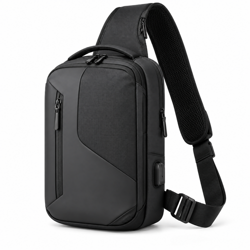 Men's Tech Sling Bag with USB Charging Port