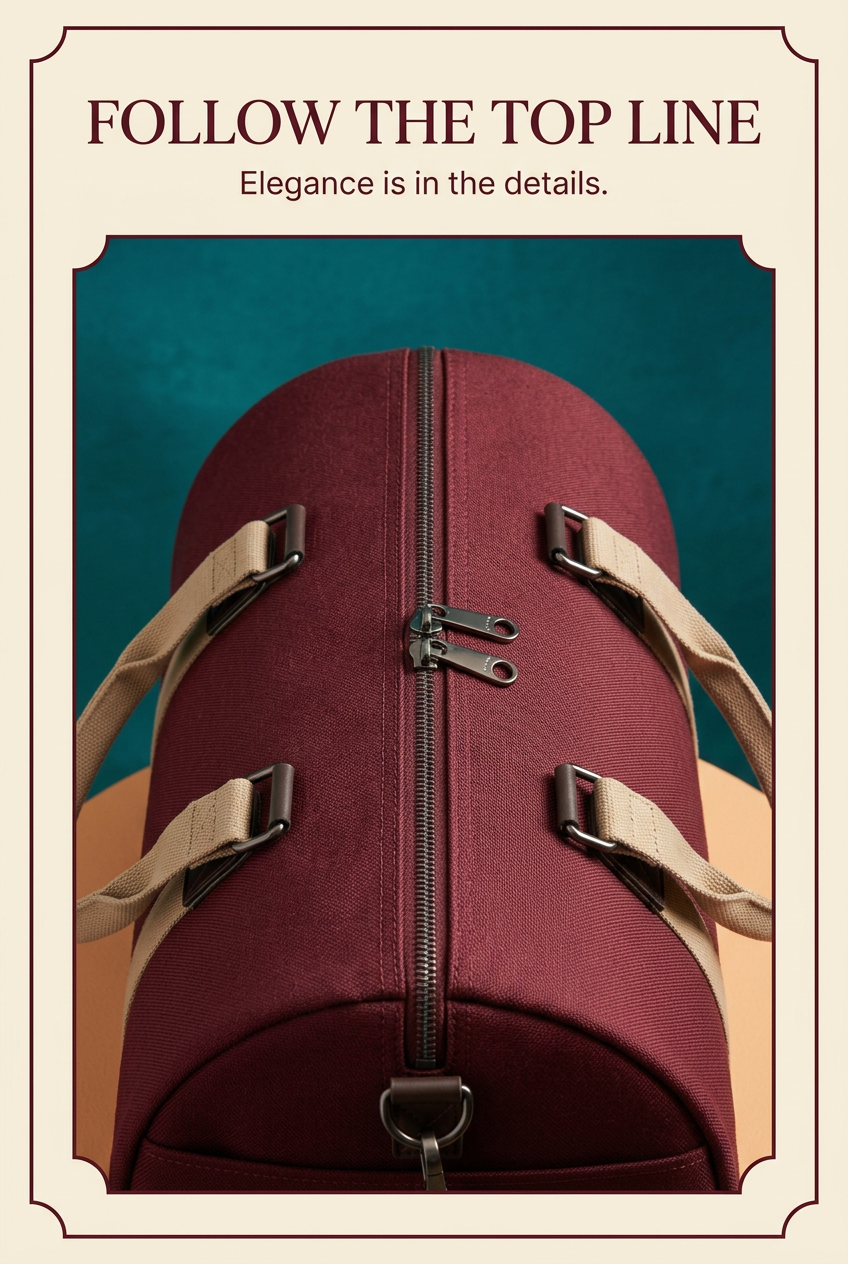 Top zipper design detail