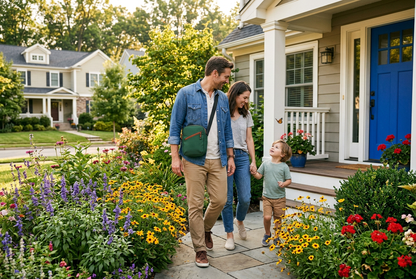 American family outdoor scene