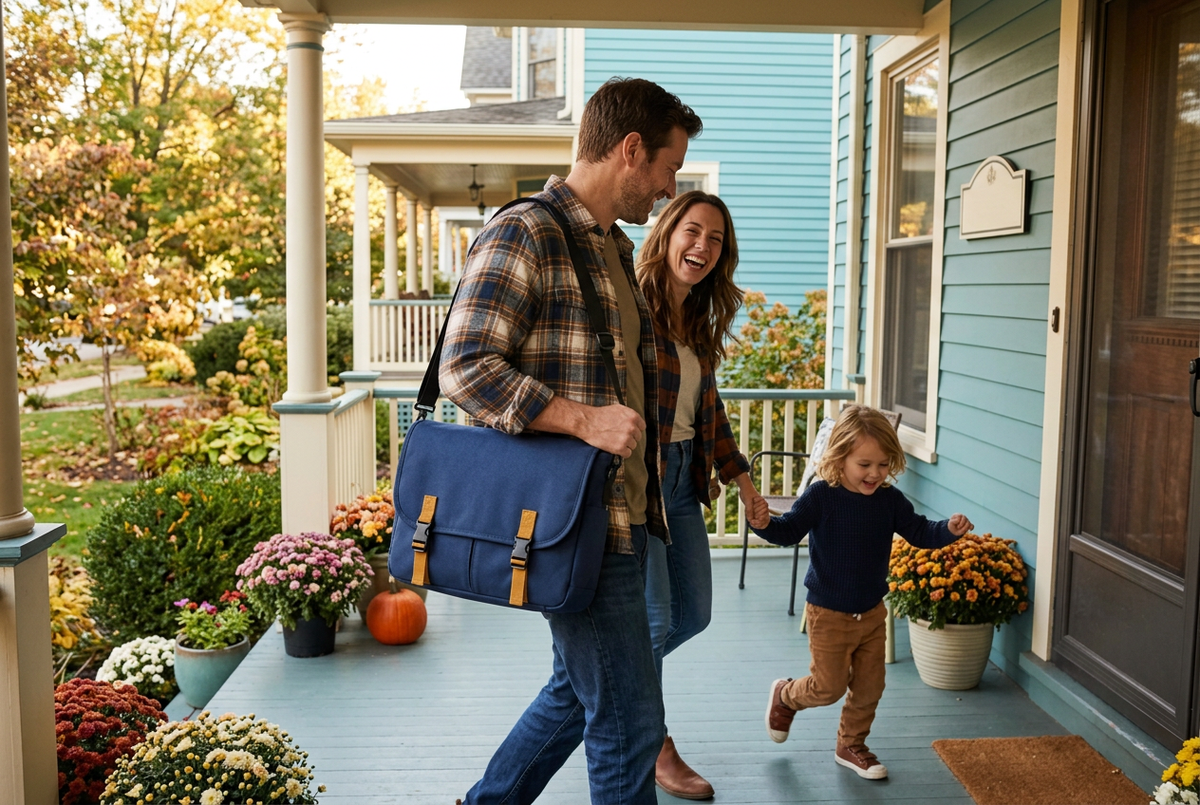 American family porch concept lifestyle scene